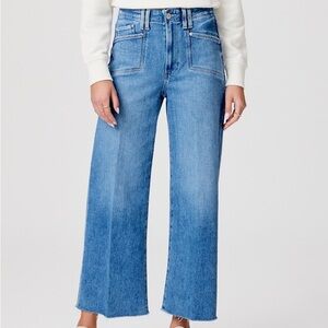 PAIGE Anessa Sunnie Distressed Wide Leg Crop